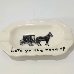 Unique Vintage Amish Ceramic Ashtray